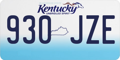 KY license plate 930JZE
