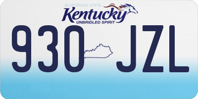 KY license plate 930JZL