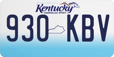 KY license plate 930KBV