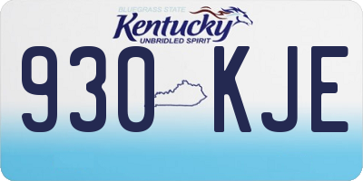 KY license plate 930KJE