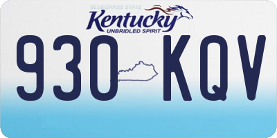 KY license plate 930KQV