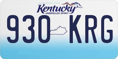 KY license plate 930KRG