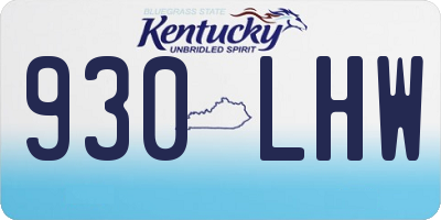 KY license plate 930LHW