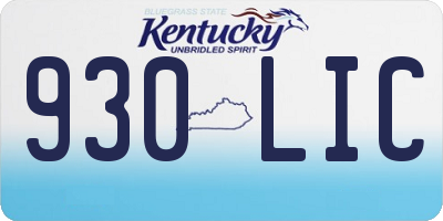 KY license plate 930LIC
