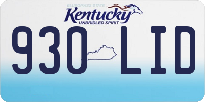 KY license plate 930LID