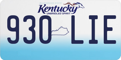 KY license plate 930LIE