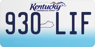 KY license plate 930LIF