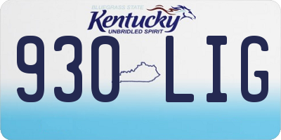 KY license plate 930LIG