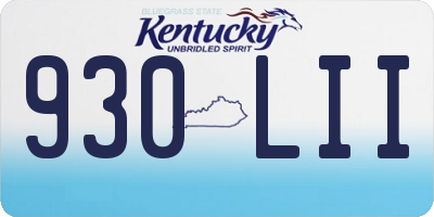KY license plate 930LII