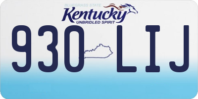 KY license plate 930LIJ