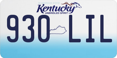 KY license plate 930LIL