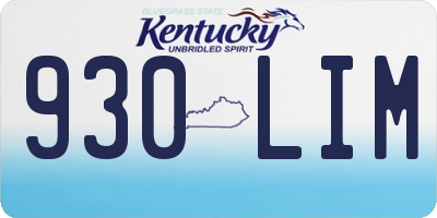 KY license plate 930LIM