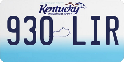 KY license plate 930LIR
