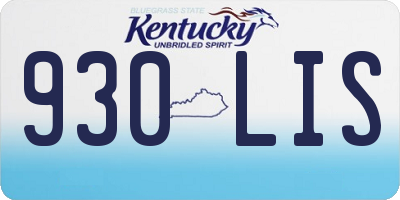 KY license plate 930LIS