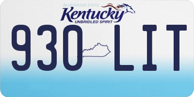 KY license plate 930LIT