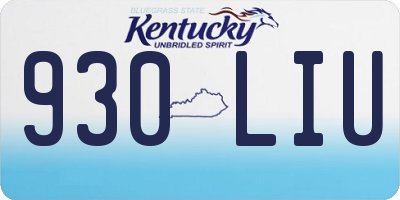 KY license plate 930LIU