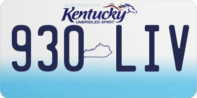 KY license plate 930LIV