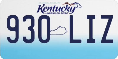 KY license plate 930LIZ
