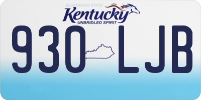 KY license plate 930LJB