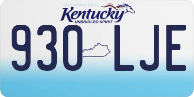 KY license plate 930LJE