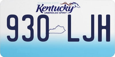 KY license plate 930LJH