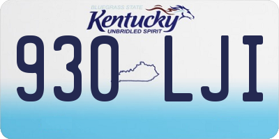KY license plate 930LJI