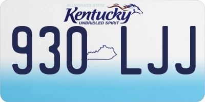 KY license plate 930LJJ