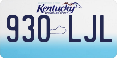 KY license plate 930LJL