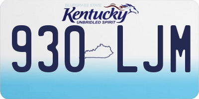 KY license plate 930LJM