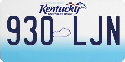 KY license plate 930LJN