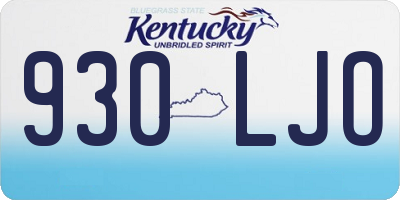 KY license plate 930LJO