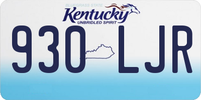 KY license plate 930LJR
