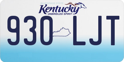 KY license plate 930LJT