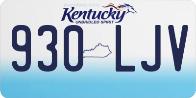 KY license plate 930LJV