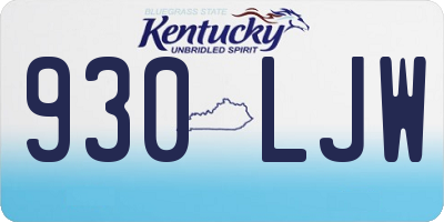 KY license plate 930LJW
