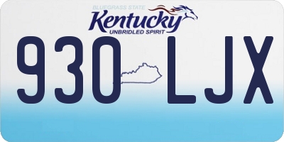 KY license plate 930LJX