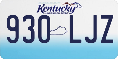 KY license plate 930LJZ