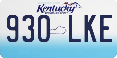 KY license plate 930LKE