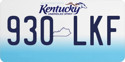 KY license plate 930LKF