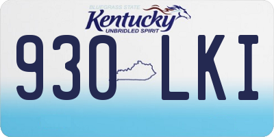 KY license plate 930LKI