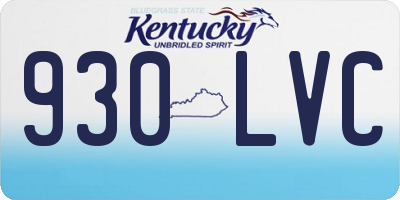 KY license plate 930LVC