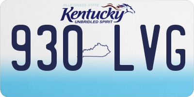 KY license plate 930LVG