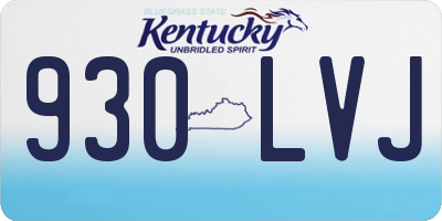 KY license plate 930LVJ
