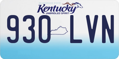 KY license plate 930LVN