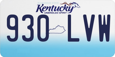 KY license plate 930LVW