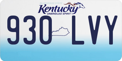 KY license plate 930LVY