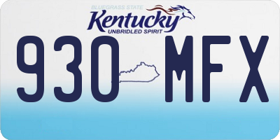KY license plate 930MFX
