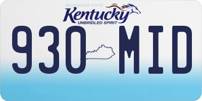 KY license plate 930MID