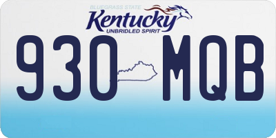 KY license plate 930MQB