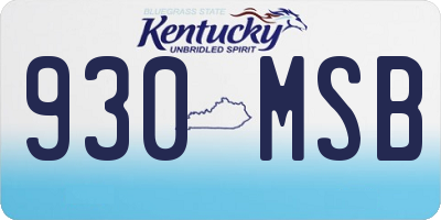 KY license plate 930MSB